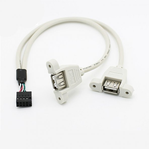 9 Pin Usb To 2X Usb A Dişi Panel Tipi Kablo - 30Cm