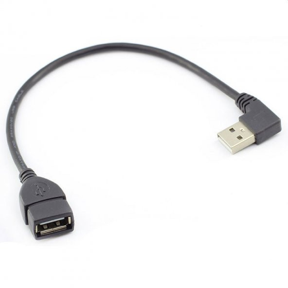 Sağ Açı Usb 2.0 Uzatma Kablosu - Panel Tipi - 30Cm