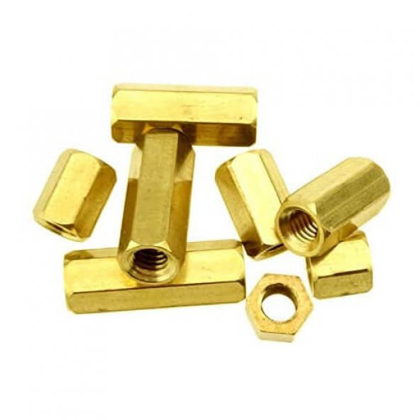 Koodmax-M2.5 X 12Mm Pirinç Aralayıcı Distans - Dişi - Dişi M2.5*12+5Mm - 4