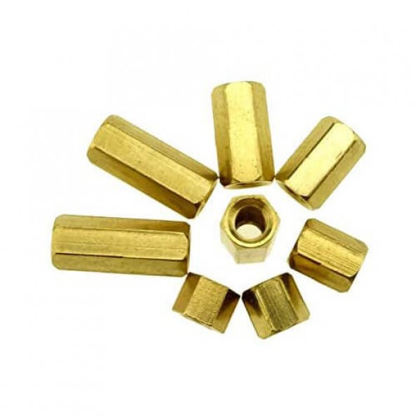 Koodmax-M2.5 X 12Mm Pirinç Aralayıcı Distans - Dişi - Dişi M2.5*12+5Mm - 5