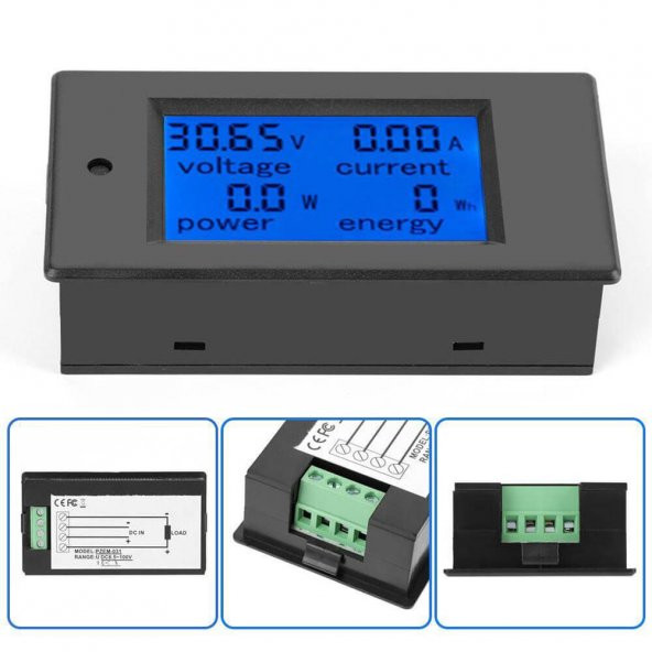 Koodmax-Dijital Lcd Ekran Voltaj Amper Gerilim Akım Güç Enerji Ölçer 100A - 5