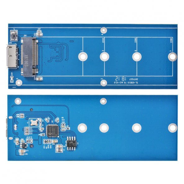 M.2 Ngff To Usb 3.0 Ssd Sata Hdd Harddisk Kutusu - Aliminyum Mavi - 8
