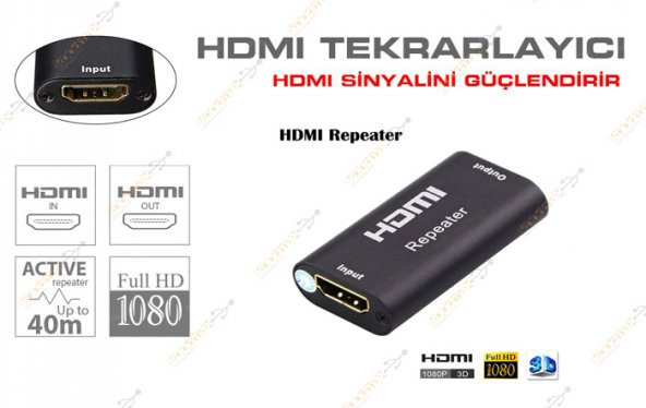 Hdmi Repeater Uzatma Full Hd 1080P 40M Sinyal Güçlendirici - 7