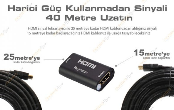 Hdmi Repeater Uzatma Full Hd 1080P 40M Sinyal Güçlendirici - 10