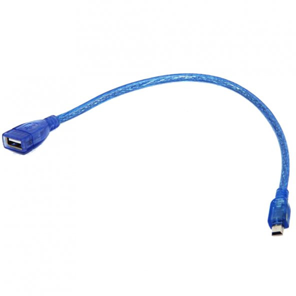 5 Pin Mini Usb Erkek - Usb Dişi Kablo 50Cm - Mini Uzatma - 5