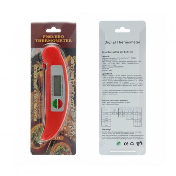 Katlanabilir Dijital Mutfak Süt Mama Et Sebze Gıda Termometresi - 4