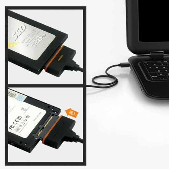 Usb 3.1 Type-C To Sata Çevirici Kablo 2.5 Inç Disklerle Uyumludur - Resim 4