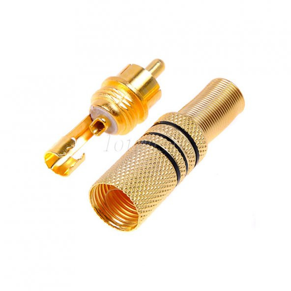 Rca Erkek Tos Jak Fiş Metal Yaylı - Siyah Çizgili - 2