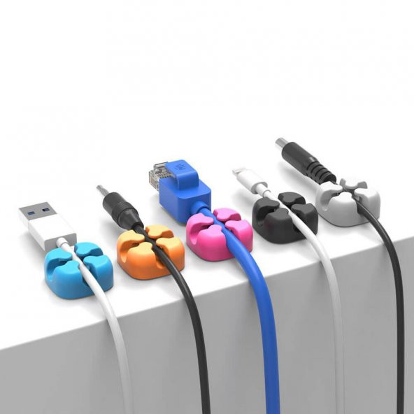 Orico Çapraz Şekilli Silikon Masaüstü Kablo Düzenleyici 5 Adet N11.238 - Resim 2