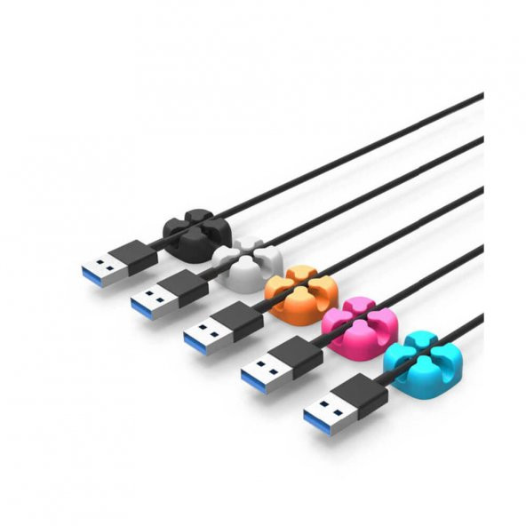 Orico Çapraz Şekilli Silikon Masaüstü Kablo Düzenleyici 5 Adet N11.238 - Resim 4