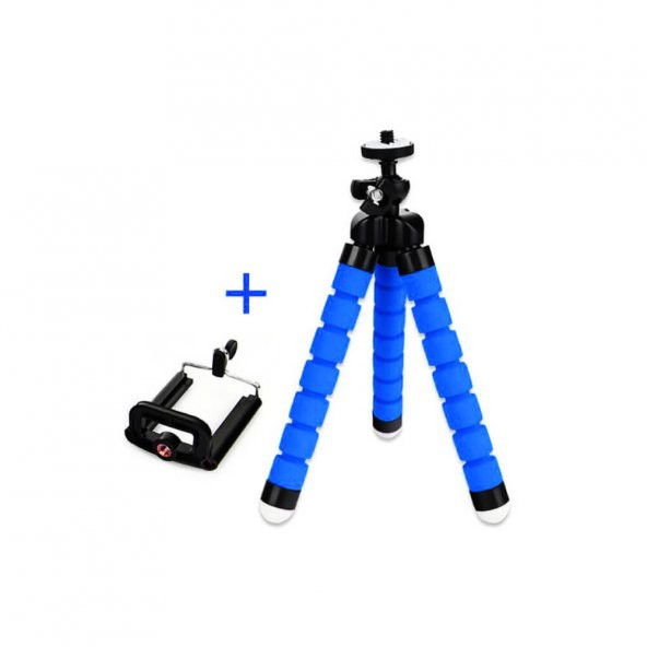 Wozlo 3 Ayaklı Gorilla Ahtapot Kamera Cep Telefonu Tripod Mavi