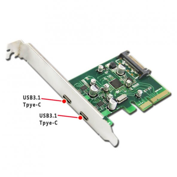 2 Port Pci E Usb 3 1 Type C PCI Ekspres Type C Kart