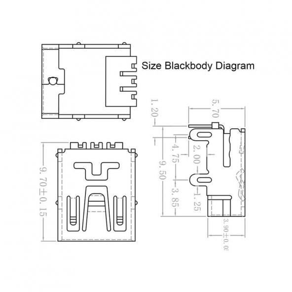 Koodmax-5 Pin Mini Usb Soket Usb Type-B 90 Derece Konnektör Lehimlik 5Li - 5