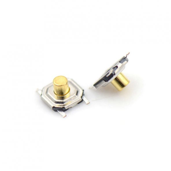 Metal Push Button 4X4 5Mm Buton Bakır Kafalı 10 Adet - 2