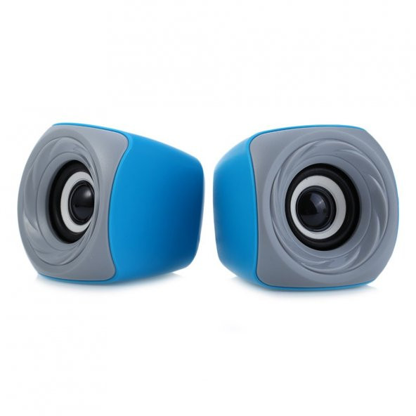 Ezeey T11 Mini 1+1 Ses Bombası USB 2.0 Stereo Hoparlör Mavi - Gri