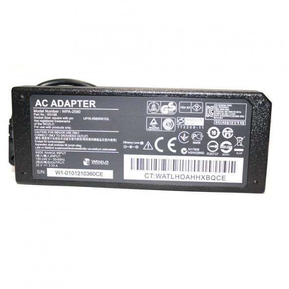 Koodmax Lenovo G500, G505, G510 20V 3.25A Usb Kare Uç Adaptör Şarj Aleti - 3