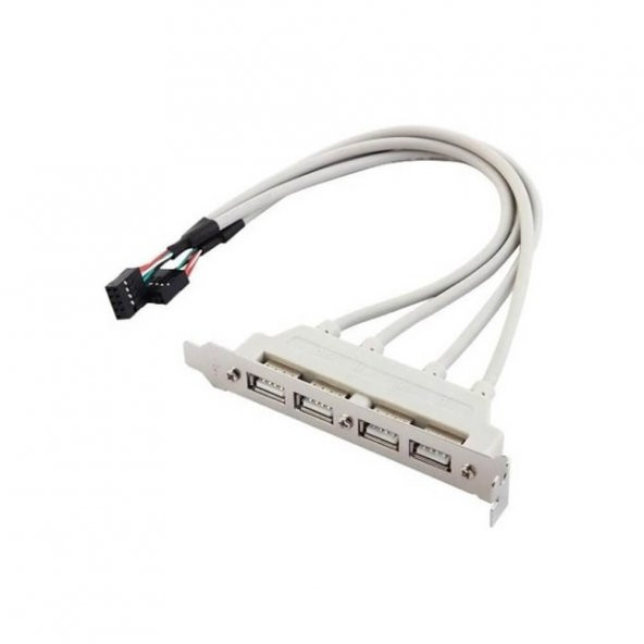 Pc Anakart 9 Pin Header 4 Port Usb 2.0 Dişi Kablo Pci Braketi - 2