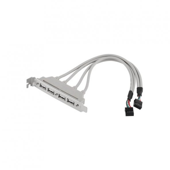 Pc Anakart 9 Pin Header 4 Port Usb 2.0 Dişi Kablo Pci Braketi - 3