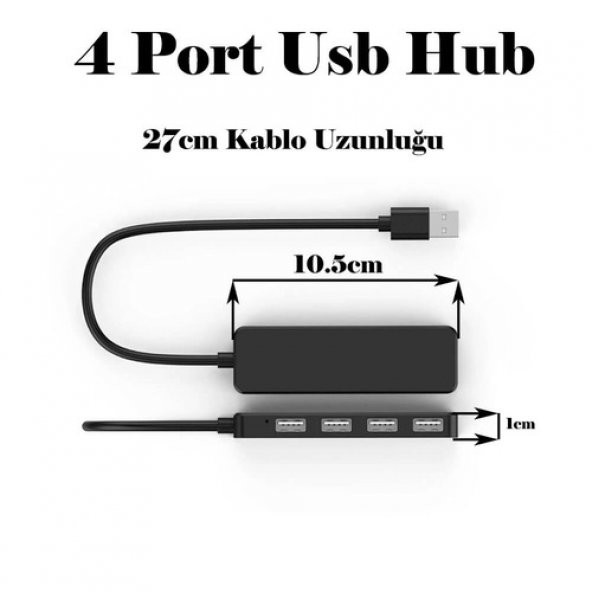 4 Port 2.0 Usb Hub Slim Usb Çoklayıcı Ledli Hub (551900354) - Resim 2