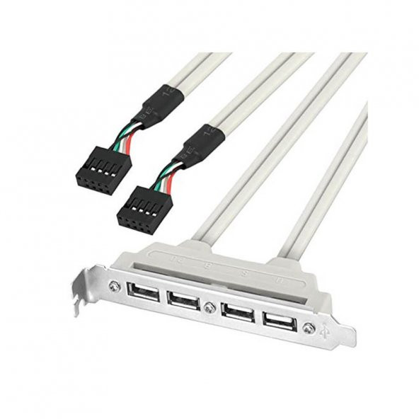 Pc Anakart 9 Pin Header 4 Port Usb 2.0 Dişi Kablo Pci Braketi - 7