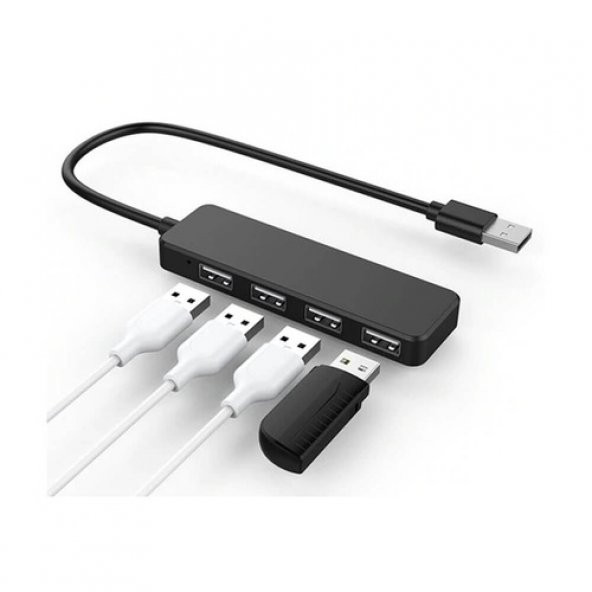 4 Port 2.0 Usb Hub Slim Usb Çoklayıcı Ledli Hub (551900354) - Resim 3