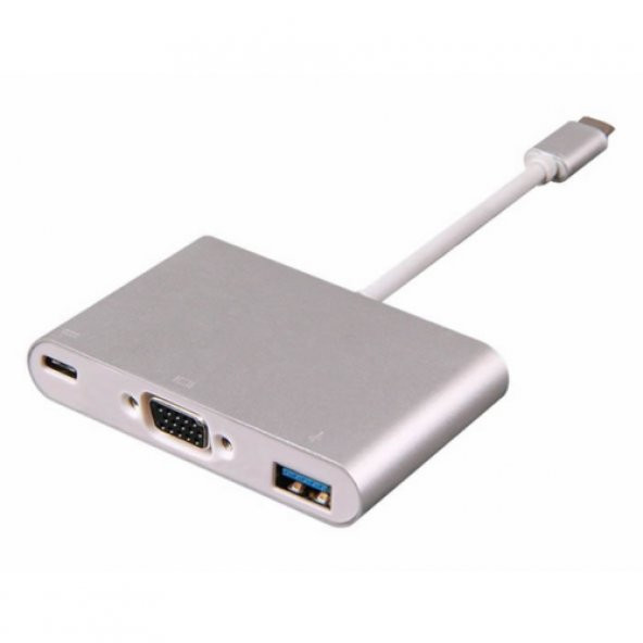 Type-C To 3 In 1 Vga Usb 3.0 Type C Macbook Projeksiyon Kablo