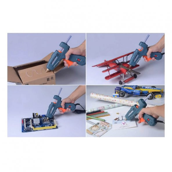 Silikon Tabancası Anahtarlı Sıcak Mum Silikon Tabanca 20 W Mavi - Resim 2