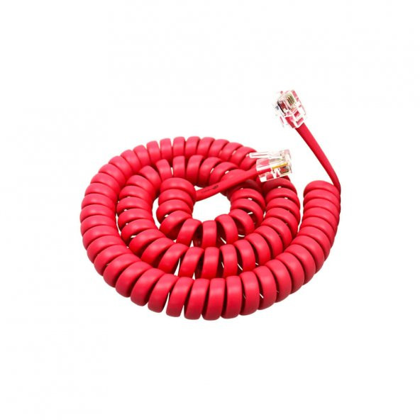 2M Spiral Telefon Ahize Kablosu - Kırmızı - 2