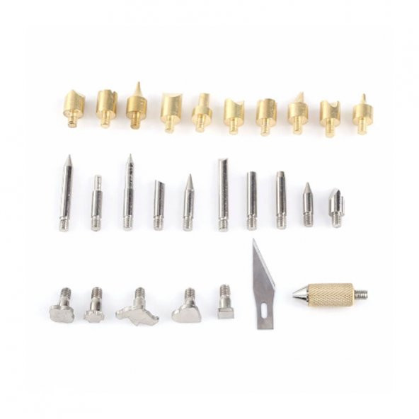 28 Parça Ahşap Kesme Oyma Yakma Kabartma Lehimleme Uç Seti - Resim 3