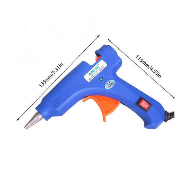 Silikon Tabancası Anahtarlı Sıcak Mum Silikon Tabanca 20 W Mavi - Resim 4