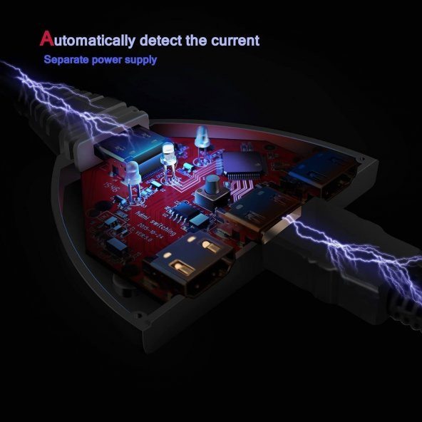 3 Port Kablolu Hdmi Switch 4K 2160P Ultra Hd 3 Giriş 1 Çıkış - Resim 8