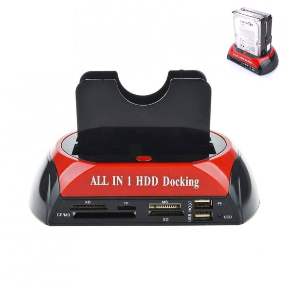 Usb 2.0 Harddisk Docking - Kart Okuyucu - Hdd Klonlama İde Sata