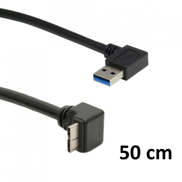 Usb 3.0 Hdd Harddisk Kablosu 270 Derece Dirsek Yüksek Hız 50Cm - 1