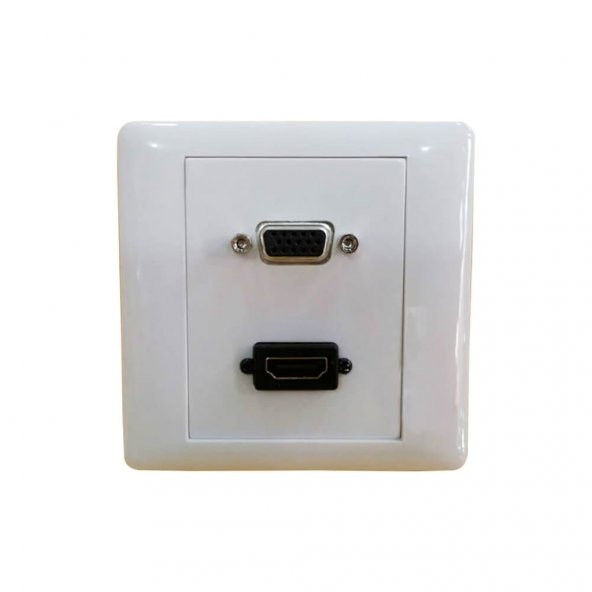 Turbosepet Hdmi+Vga Duvar Prizi - Hdmi Vga Sıva Altı Sıva Üstü Priz - Resim 2