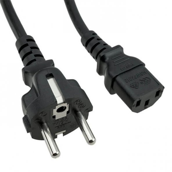 180 Derece Monitör Kasa Power Güç Elektrik Kablosu 1.8M - Resim 2