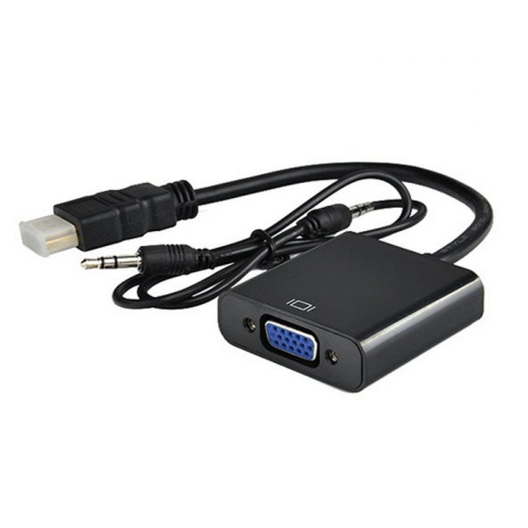 Hdmi To Vga Çevirici Dönüştürücü Adaptör + Ses Destekli