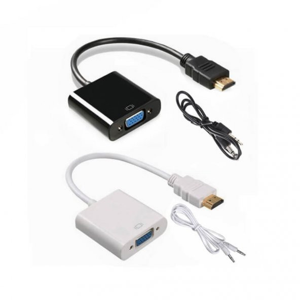 Hdmı To Vga Kablo Çevirici Dönüştürücü + Ses - Hdmi To Vga Kablo (551664582)