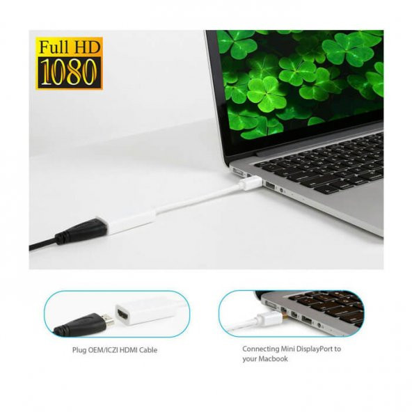 4K Destekli Mini Displayport To Hdmi Kablo Macbook Thunderbolt - 6