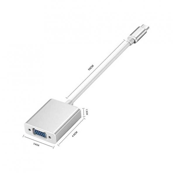 Usb Type C To Vga Çevirici Dönüştürücü Kablo Type-C Macbook - 3