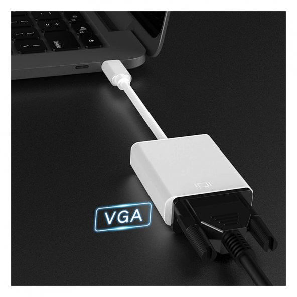 Usb Type C To Vga Çevirici Dönüştürücü Kablo Type-C Macbook - 8