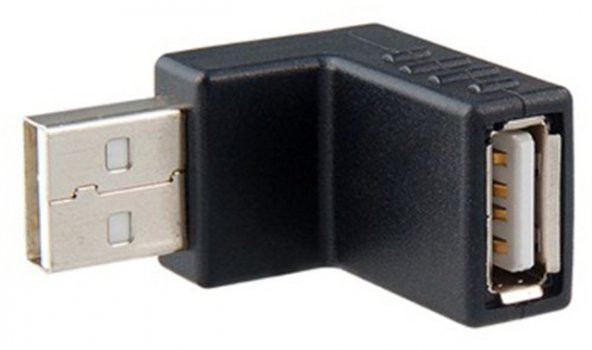 Usb 2.0 Erkek Dişi Çevirici Uzatma - 90 Derece Sağ Açılı - Resim 2