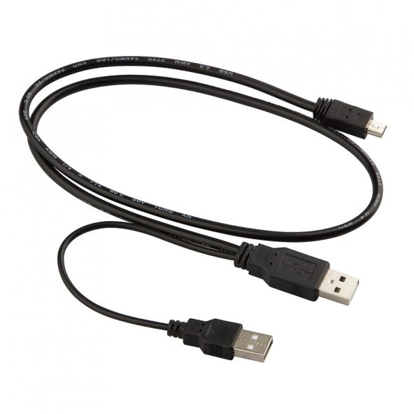 Harici Diskler Için 2 Usb 5 Pin Mini Usb Y Kablo Harddisk Kablosu - 3
