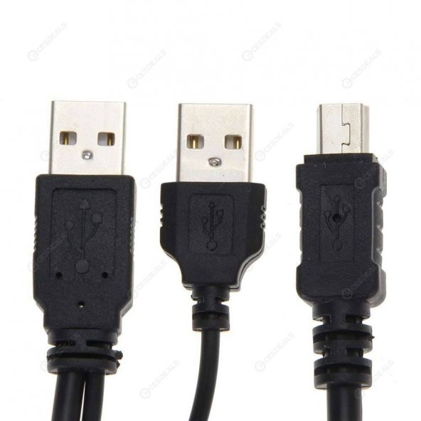 Harici Diskler Için 2 Usb 5 Pin Mini Usb Y Kablo Harddisk Kablosu - 6