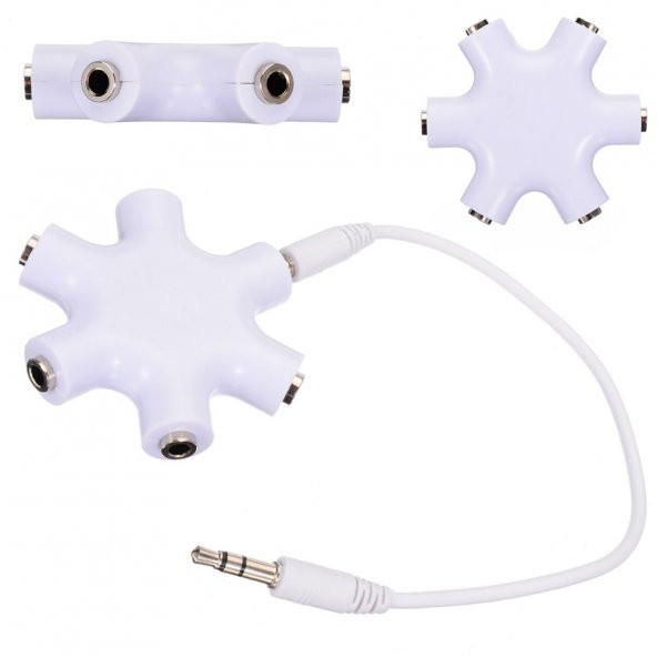 5 Port 3.5Mm Kulaklık Çoklayıcı Splitter Kablo Iphone Samsung - Resim 4
