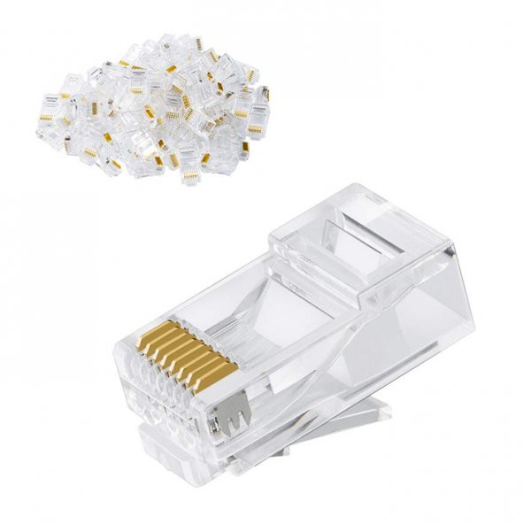 Rj45 Konnektör 50 Adet Network Cat5 Cat6 Jak Jack Ethernet Uç - Resim 7