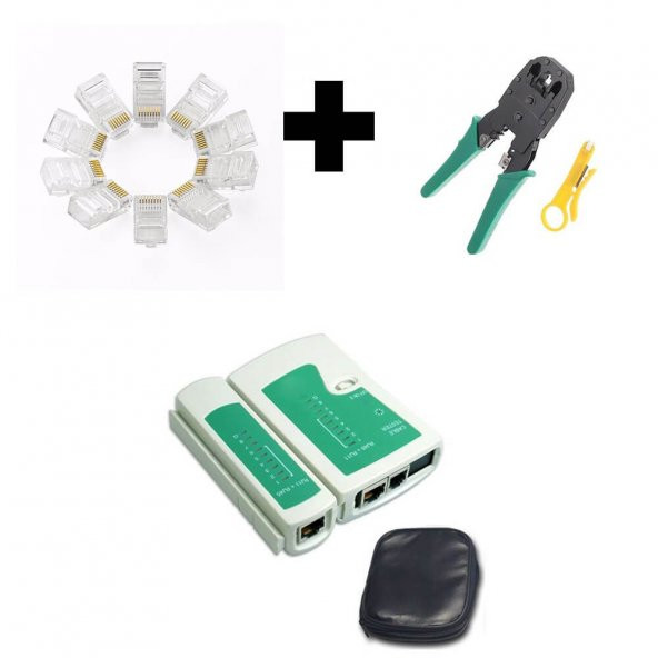 Network Seti +Pense+Tester+100 Adet Rj45 - Resim 5