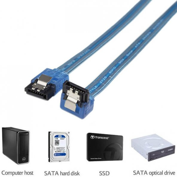 Sata 3.0 Kablo Data Kablosu - L Tipi 1 Metre - Resim 4