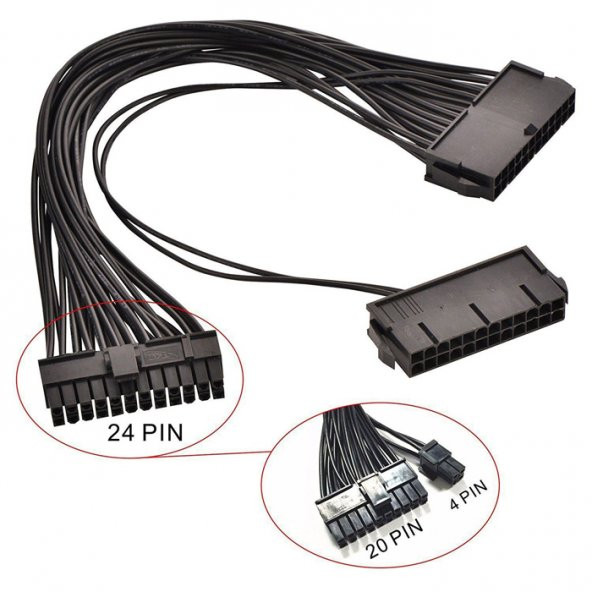 24 Pin Atx Dual Psu Çoklayıcı Adaptör Anakart Mining Kablosu - 5