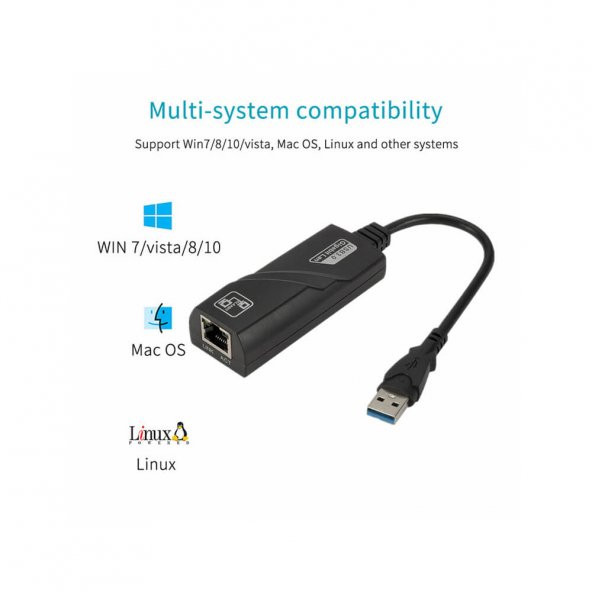 USB 3.0 Gigabit Ethernet Kartı Adaptör Rj45 10 100 1000 Mbps - Resim 2