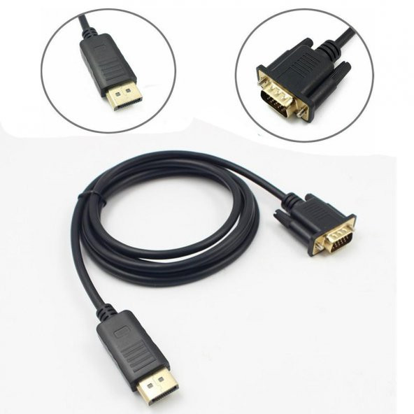 Displayport To Vga Display Port Vga Kablo 1.8M